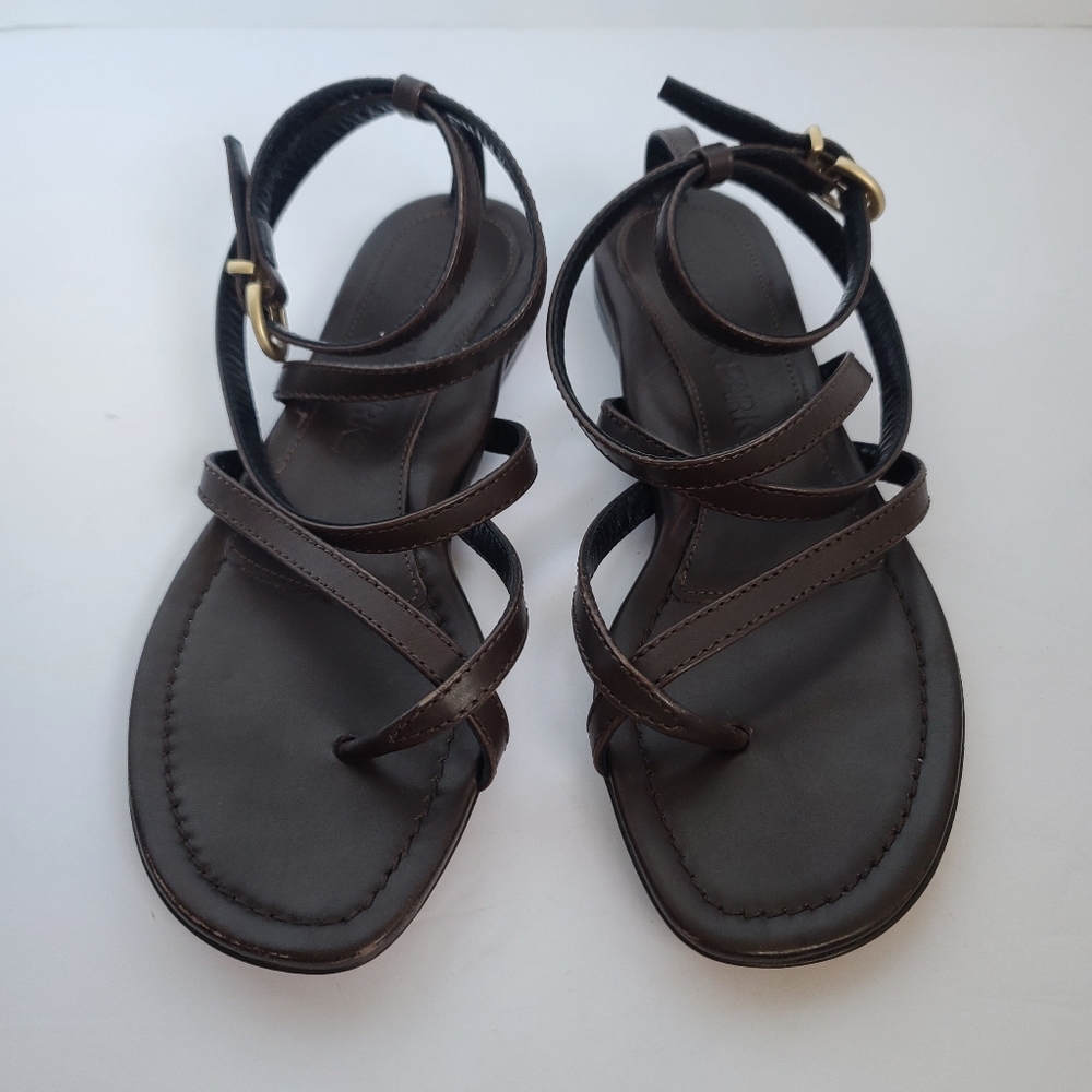 Marion Parke | Harvey Strappy Sandals in Chocolate Brown Lux Calf Size 7 - Picture 5 of 15